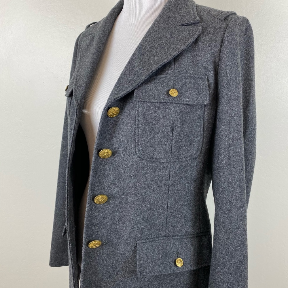 Fossil Gray Wool Blend Military Utility Jacket - image 4